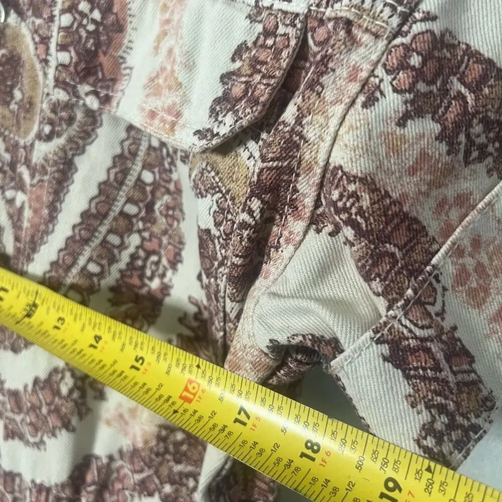 We The Free Cream and Brown Paisley Jumpsuit